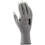 Rukavice polyester, polomáčané BUCK, sivé veľ. 7/S