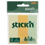 Samolepiaci bloček Stick’n Hopax, 76x25 mm, mix pastelových farieb, 3x50 lístkov