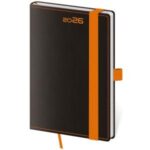 Diár BLACK ORANGE týždenný vreckový A6 9x14cm 2026