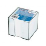 Poznámkový bloček kocka nelepená, 83x83x75 mm, biela, v čírej krabičke