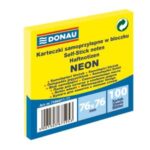 Bloček Donau neónový, 76 x 76 mm, žltý, 100 lístkov