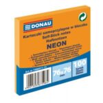 Bloček Donau neónový, 76 x 76 mm, oranžový, 100 lístkov