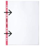 Euroobal DURABLE otvorený zľava A4 90mic s červeným okrajom 100ks