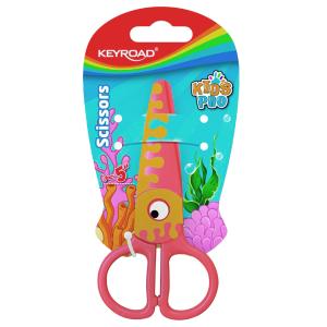 Školské nožnice KEYROAD, blister, motív ryba, oranžové