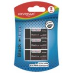 Guma KEYROAD Black, blister 3 ks, čierna