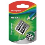 Strúhadlo KEYROAD Metal hliníkové, s dvomi otvormi, blister