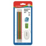 Súprava školských pomôcok KEYROAD, blister 6 ks, mix farieb