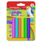 Plastelína KEYROAD neónová, blister 6 ks, mix farieb