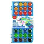 Vodové farby KEYROAD so štetcom, 36 farieb