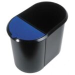 Kôš plastový na separovaný odpad Helit čierny/modrá vložka