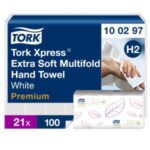 Papierové utierky skladané ZZ 2-vrstv. TORK Xpress Multifold extra jemné H2 (21 bal.)