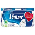 Toaletný papier 3-vrstvový VELVET jemne biely 8ks, 18,3m
