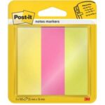 Záložky Post-it papierové, 25x76 mm, 100 lístkov, 3 bločky/balenie Post-it® Papierové Záložky, Kolekcia Energetic, 25 mm x 76 mm, 100 Lístkov V Bločku, 3 Bločkov/Balenie, 100% PEFC, SGSCH-PEFC-COC-110078