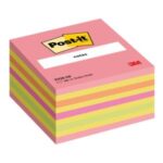 Samolepiaci bloček Post-it, 76 x 76 mm, neónová ružová, mix farieb
