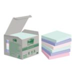 Samolepiaci bloček Post-it Super Sticky NATURE, pastelové farby, veľkosť 76x76 mm, 6 bločkov po 100 lístkov