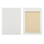 Poštové tašky B4 s páskou,s kartónovou zadnou stranou biele