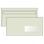 Poštové obálky DL samolepiace, okienko recyklované LETTURA 1000ks 80g