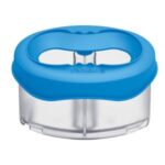 Plastový pohárik Pelikan s držiakom na štetec, modrý