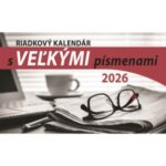 Stolový kalendár riadkový 23 x 14 cm s VEĽKÝMI písmenami 2026