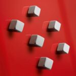 Magnety extra silné na sklenené tabule, kocka, 6 ks