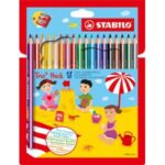 Farbičky STABILO Trio so strúhadlom, 18 ks