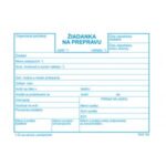 Tlačivo Žiadanka na prepravu, A6, 100 listov